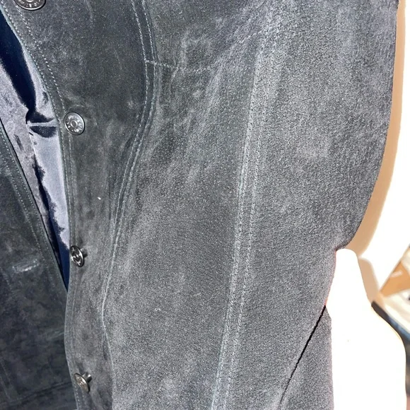 Relativity Women’s Black Suede and Knit Sleeve Medium Fall Casual Jacket - Picture 5 of 6